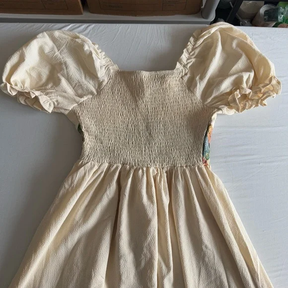 Peasant Cottage Romantic Ren Faire Medieval Puff Sleeve Maxi Dress Sz Small - Picture 7 of 16